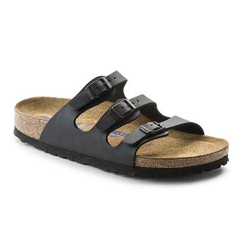 Dámské Florida Birkenstock Soft Footbed Birko-flor Černé | CZ 457BEX